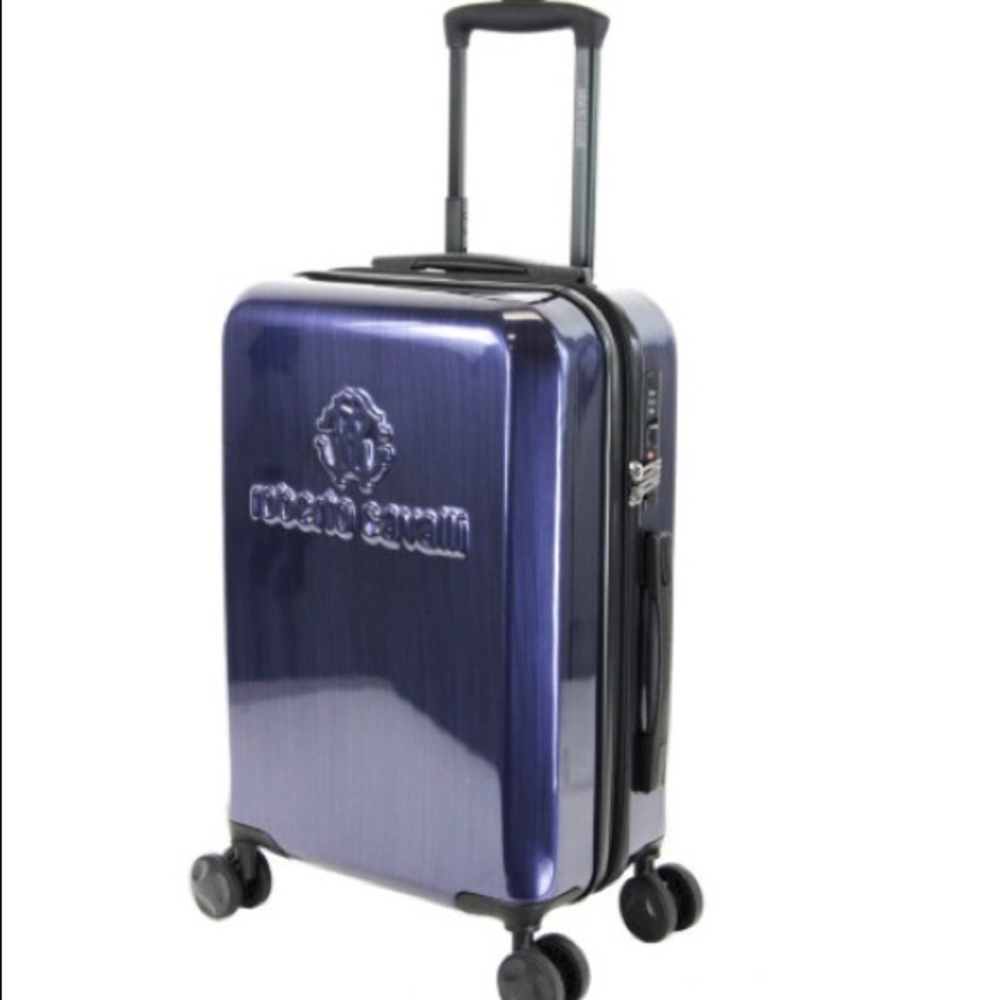 Roberto Cavalli 20in woodlock collection logo hardside spinner